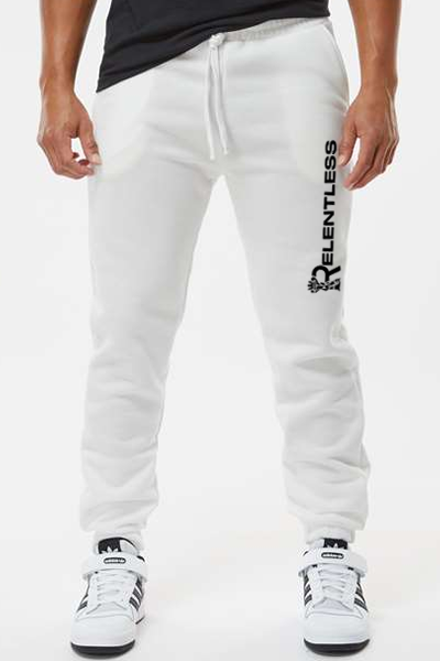 Relentless Wrestling Sweatpants, Unisex White (YOUTH & ADULT SIZES)