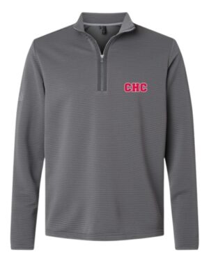 Adidas Men's Spacer Quarter Zip Pullover Gray with Embroidered Logo