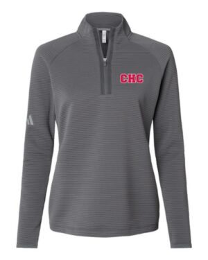Adidas Women's Spacer Quarter Zip Pullover Gray with Embroidered Logo