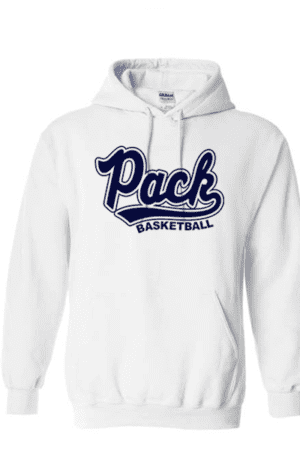 Pack Basketball Unisex Heavy Blend Gildan Hoodie, White (YOUTH & ADULT SIZES)