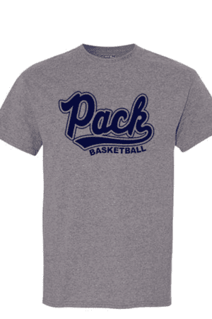 Pack Basketball T-shirt, Gray (YOUTH & ADULT SIZES)
