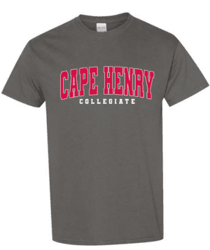 Cape Henry Heavy Blend Unisex T-Shirt, Available in Dark Gray and Red (Youth & Adult Sizes)