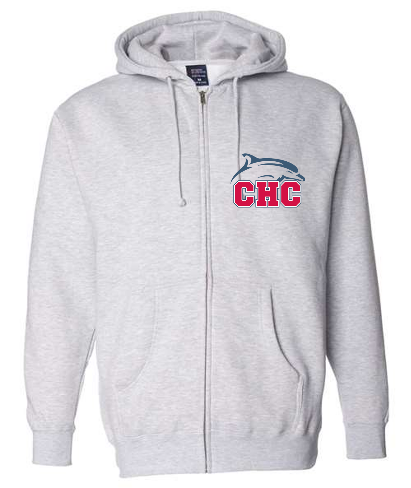 Full Zip Hoodie Cape Henry Sweatshirt, Available in Light Gray and Dark Gray  (Youth & Adult sizes)