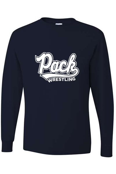 Pack Wrestling Long Sleeve T-shirt, Navy (YOUTH & ADULT SIZES)