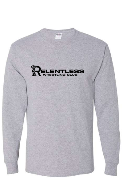 Relentless Long Sleeve T-shirt, Gray (YOUTH & ADULT SIZES)