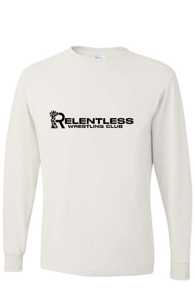 Relentless Long Sleeve T-shirt, White (YOUTH & ADULT SIZES)