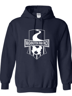 Washington Pam Pack Soccer Heavy Blend Gildan Hoodie, Navy and Gray Color options