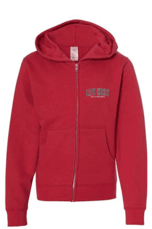 Independent Trading company, Youth Mid weight full-zip hooded sweatshirt, red