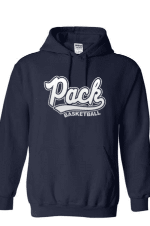 Pack Basketball Unisex Heavy Blend Gildan Hoodie, Navy (YOUTH & ADULT SIZES)