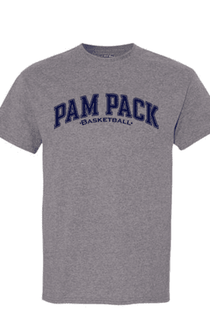 Pam Pack Basketball T-shirt, Gray (YOUTH & ADULT SIZES)
