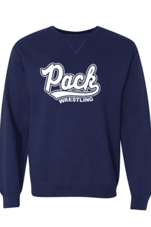 Pam Pack Wrestling Soft Spun Navy Crewneck Sweatshirt Unisex (YOUTH & ADULT SIZES)