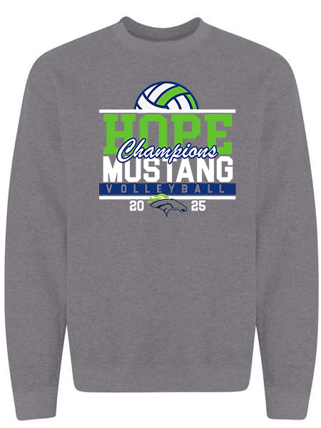 Hope Middle School Volleyball Championship 2025 Grey crewneck
