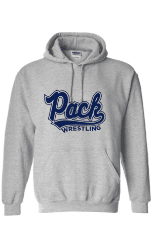 Pack Wrestling Unisex Heavy Blend Gildan Hoodie, Gray (YOUTH & ADULT SIZES)