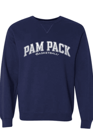 Pam Pack Basketball Soft Spun Navy Crewneck Sweatshirt Unisex (YOUTH & ADULT SIZES)