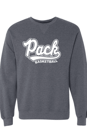 Pack Basketball Soft Spun Dark Grey Crewneck Sweatshirt Unisex (YOUTH & ADULT SIZES)
