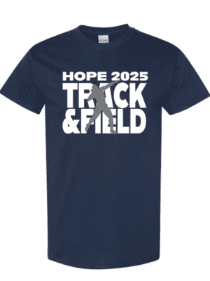Hope Track and Field logo 2 Navy Gildan T-shirt