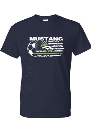 Hope Soccer Mustang Navy Gildan T-shirt