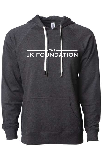 JK Independent Trading Lightweight Terry Hooded Sweatshirt, charcoal heather