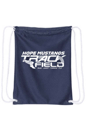 Hope Middle School Track and Field Drawstring Navy Mesh Bag