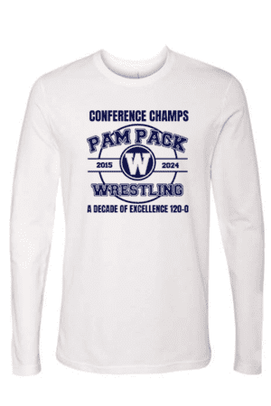Washington Pam Pack Wrestling Conference Champ Shirts, Next Level long sleeve white
