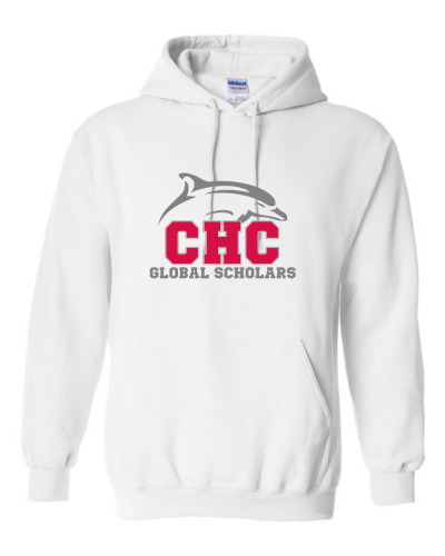 Global Scholars Cape Henry Heavy Blend Hoodie, Available in Gray, White, and Red (Youth & Adult sizes)