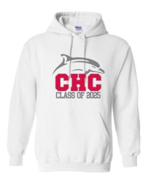 "CLASS OF" Heavy Blend Hoodie Cape Henry Sweatshirt, Available in Dark Gray, Red, and White (Youth & Adult sizes)