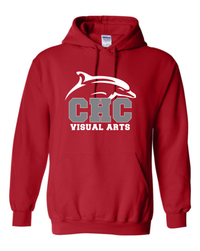 Visual Arts Cape Henry Heavy Blend Hoodie, Available in Gray, White, and Red (Youth & Adult sizes) - Image 3