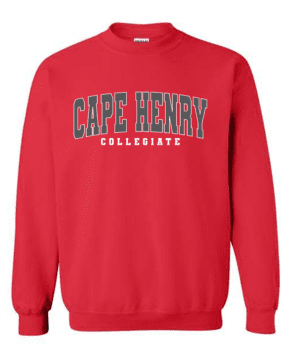 Heavy Blend Crewneck Cape Henry Sweatshirt, Available in Red and Dark Gray (Youth & Adult sizes)