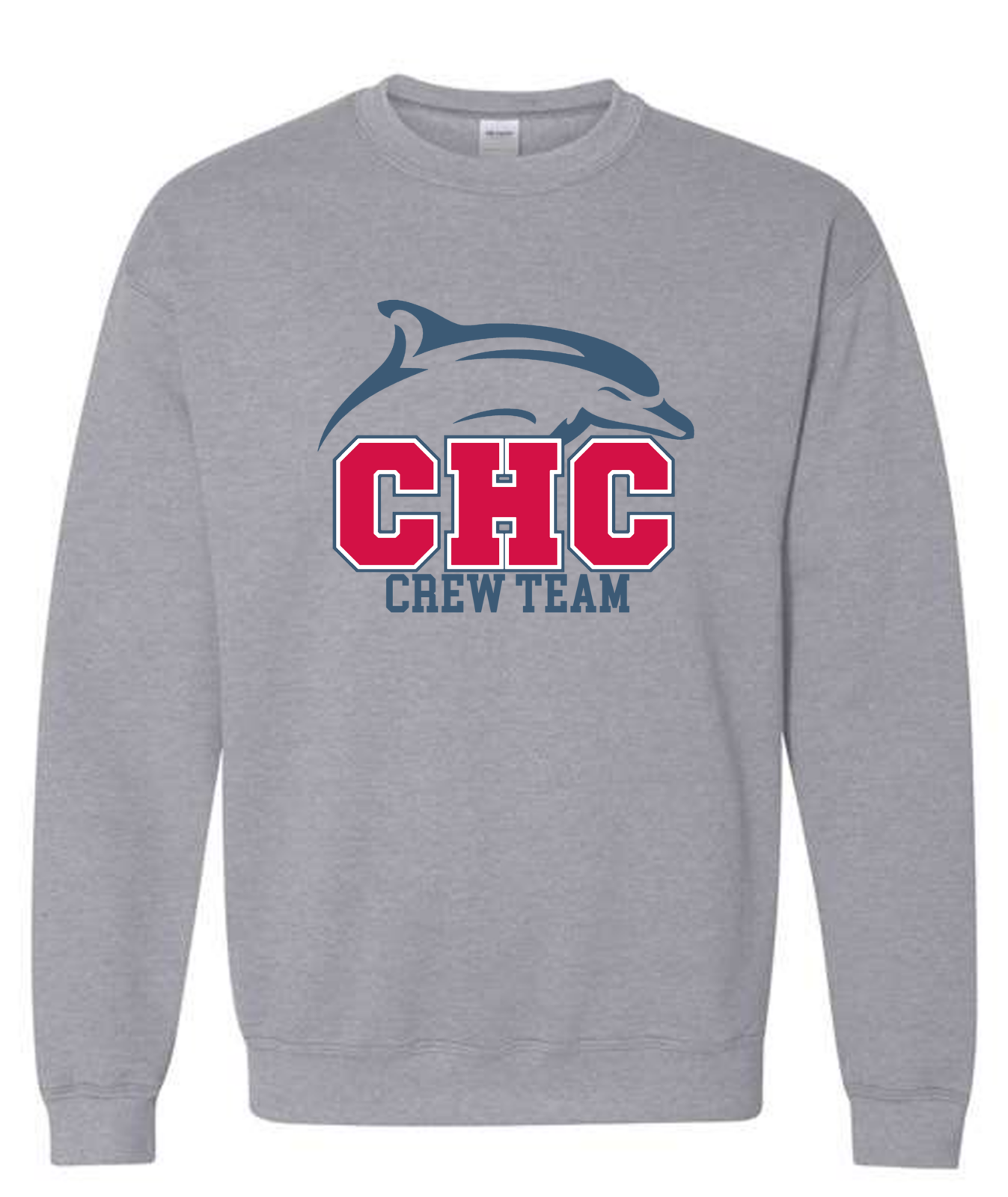 Crew Heavy Blend Crewneck Cape Henry Sweatshirt available in Gray, White, and Red (youth and adult sizes)