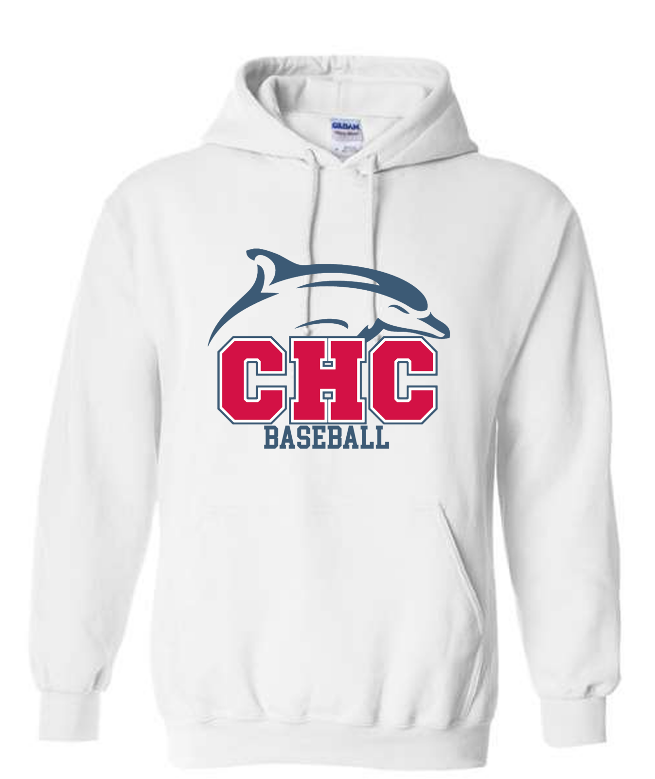 Baseball Cape Henry Heavy Blend Hoodie, available in Gray, White, and Red (Youth & Adult sizes)