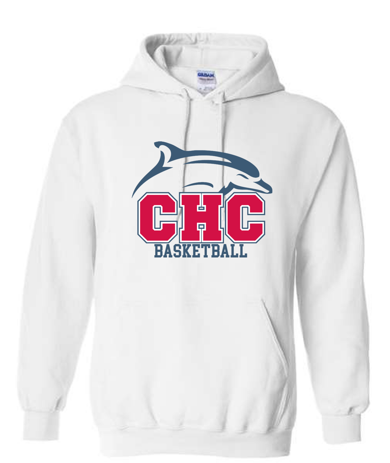 Basketball Cape Henry Heavy Blend Hoodie, available in Gray, White, and Red (Youth & Adult sizes)