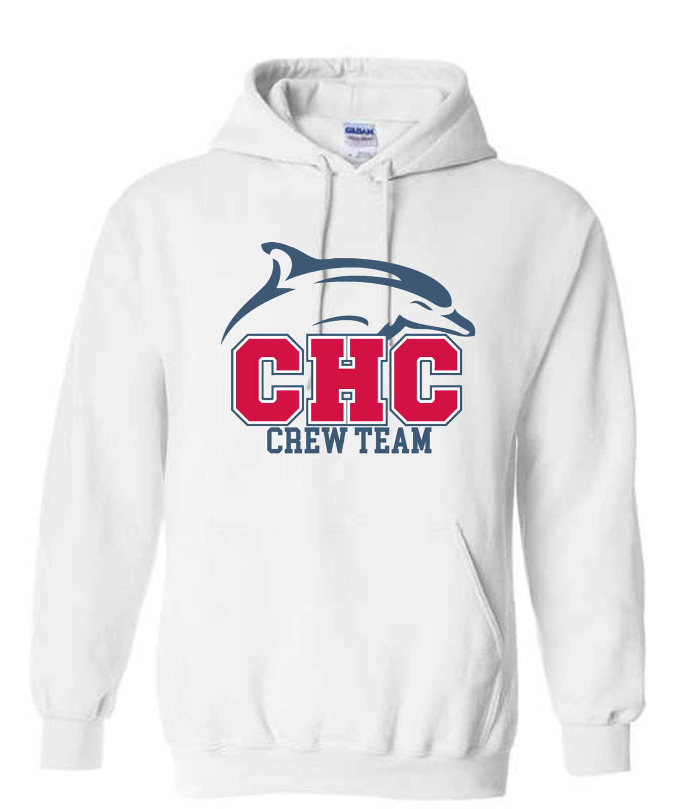 Crew Cape Henry Heavy Blend Hoodie, available in Gray, White, and Red (Youth & Adult sizes)