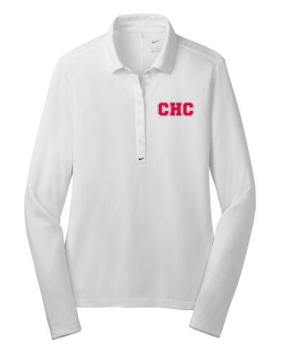 Nike Ladies Long Sleeve Dri-FIT Stretch Tech Polo in White