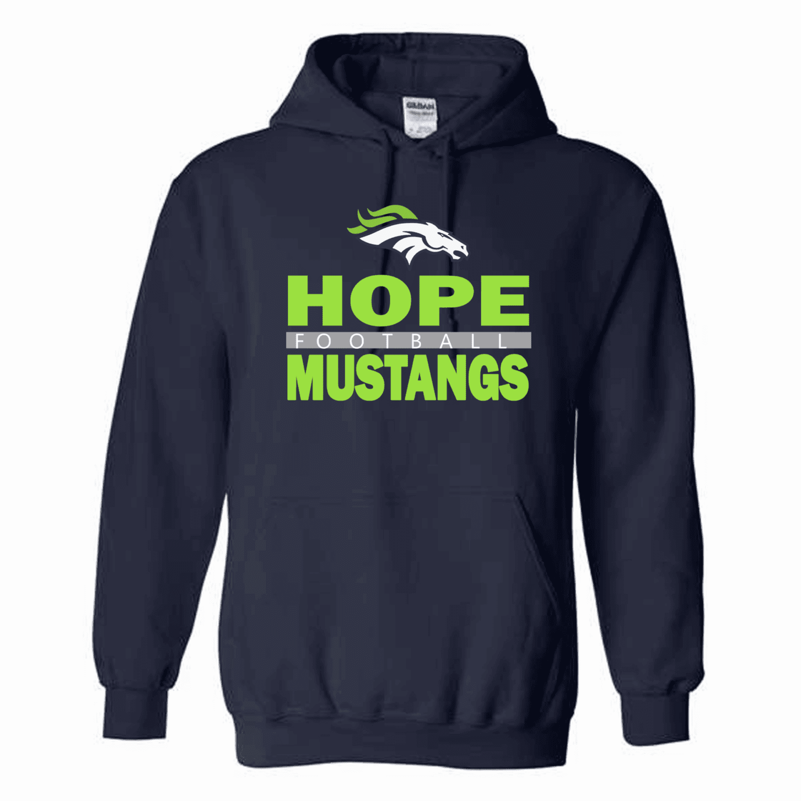 Hope Football Gildan Hoodie (Navy, Gray, & White)