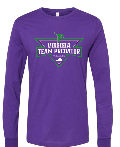 VA Predator Long Sleeve Purple T-Shirt (YOUTH & ADULT SIZES)