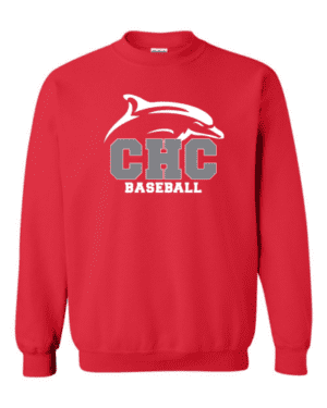 Baseball Heavy Blend Crewneck Cape Henry Sweatshirt, Available in White, Gray and Red (Youth & Adult Sizes)