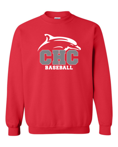 Baseball Heavy Blend Crewneck Cape Henry Sweatshirt, Available in White, Gray and Red (Youth & Adult Sizes)