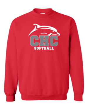 Softball Heavy Blend Crewneck Cape Henry Sweatshirt, Available in White, Gray and Red (Youth & Adult Sizes)