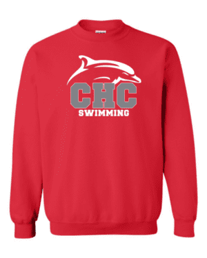 Swimming Heavy Blend Crewneck Cape Henry Sweatshirt, Available in White, Gray and Red (Youth & Adult Sizes)
