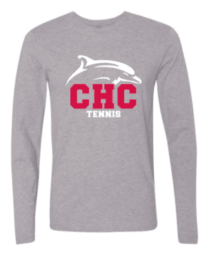 Tennis Cape Henry Long Sleeve T-Shirt, Available in Gray and Red (Youth & Adult Sizes)