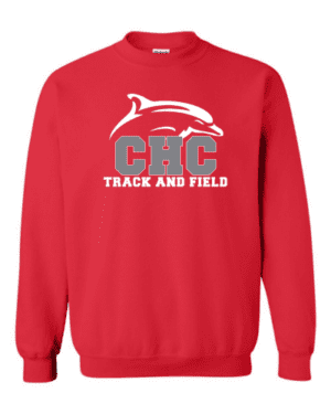 Track & Field Heavy Blend Crewneck Cape Henry Sweatshirt, Available in White, Gray and Red (Youth & Adult Sizes)