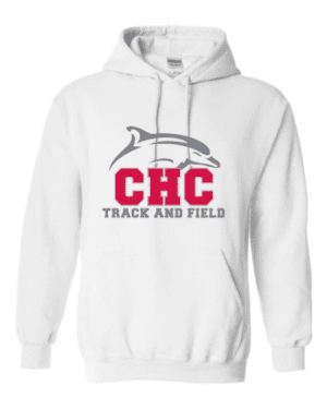 Track and Field Cape Henry Heavy Blend Hoodie, Available in Gray, White, and Red (Youth & Adult sizes)