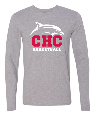 Basketball Cape Henry Long Sleeve T-Shirt, Available in Gray and Red (Youth & Adult Sizes)