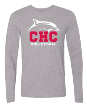 Volleyball Cape Henry Long Sleeve T-Shirt, Available in Gray and Red (Youth & Adult Sizes)