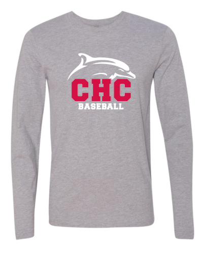 Baseball Cape Henry Long Sleeve T-Shirt, Available in Gray and Red (Youth & Adult Sizes)