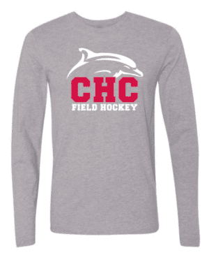Field Hockey Cape Henry Long Sleeve T-Shirt, Available in Gray and Red (Youth & Adult Sizes)