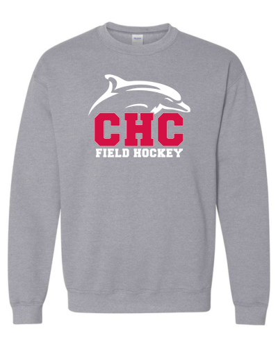 Field Hockey Heavy Blend Crewneck Cape Henry Sweatshirt, Available White, Gray and Red (Youth & Adult Sizes) - Image 2