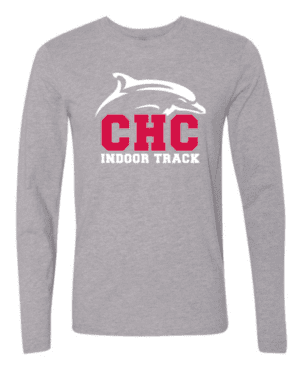 Indoor Track Cape Henry Long Sleeve T-Shirt, Available in Gray and Red (Youth & Adult Sizes)