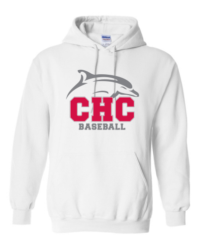 Baseball Cape Henry Heavy Blend Hoodie, Available in Gray, White, and Red (Youth & Adult sizes)