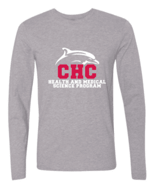 Health & Medical Sciences Cape Henry Long Sleeve T-Shirt, Available in Gray and Red (Youth & Adult Sizes)